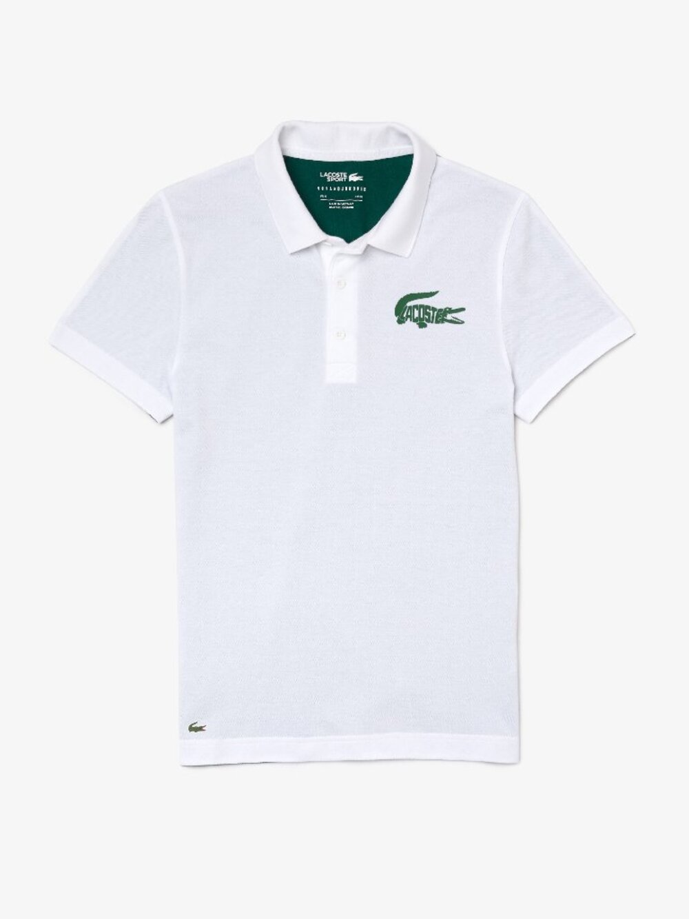 Lacoste White Polo with Green Croc Logo